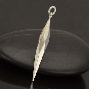 Sterling Silver Faceted Spike, Spike Pendant, Faceted Spike Charm, Silver Faceted Spike, Silver Spike Charm, Geometric Charm, Spike Jewelry