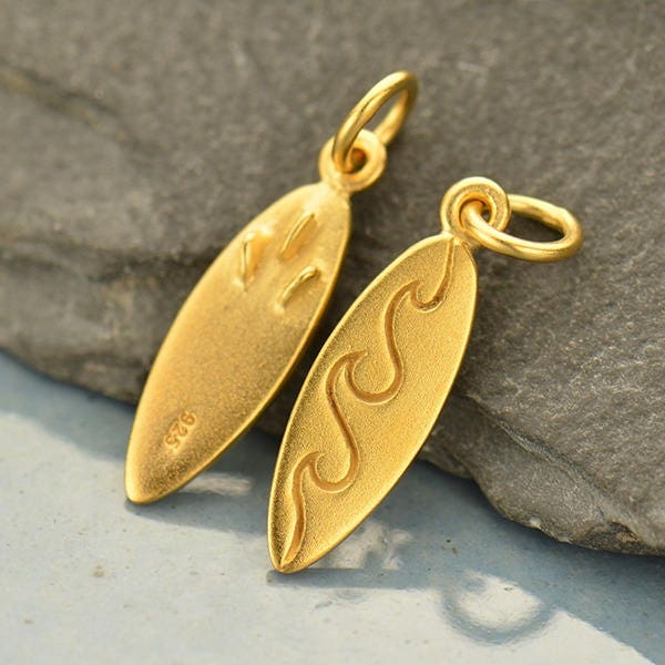 Sterling Silver Surfboard Pendant Mens