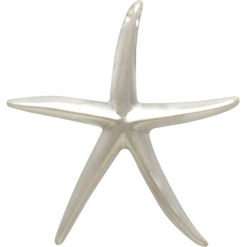 Sterling Silver Starfish Bead, Starfish Pendant, Under the Sea Charms, Ocean Lover Gift, Ocean Charms, Beach Jewelry, Starfish Necklace image 2