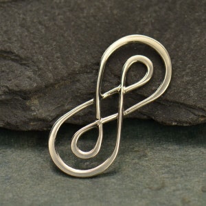 Sterling Silver, Infinity Link, Silver Pendant, Infinity Necklace, Infinity Charm, Jewelry Findings, Jewelry Supplies, Silver Jewelry Link image 1