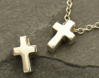 Sterling Silver Cross Bead, Silver Cross Bead, Silver Cross, Cross Charm, Silver Cross Charm, Faith Charm, Cross Jewelry, Faith Jewelry