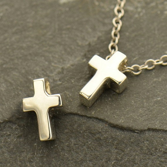 Sterling Silver Cross Bead: Faith Jewelry Charm