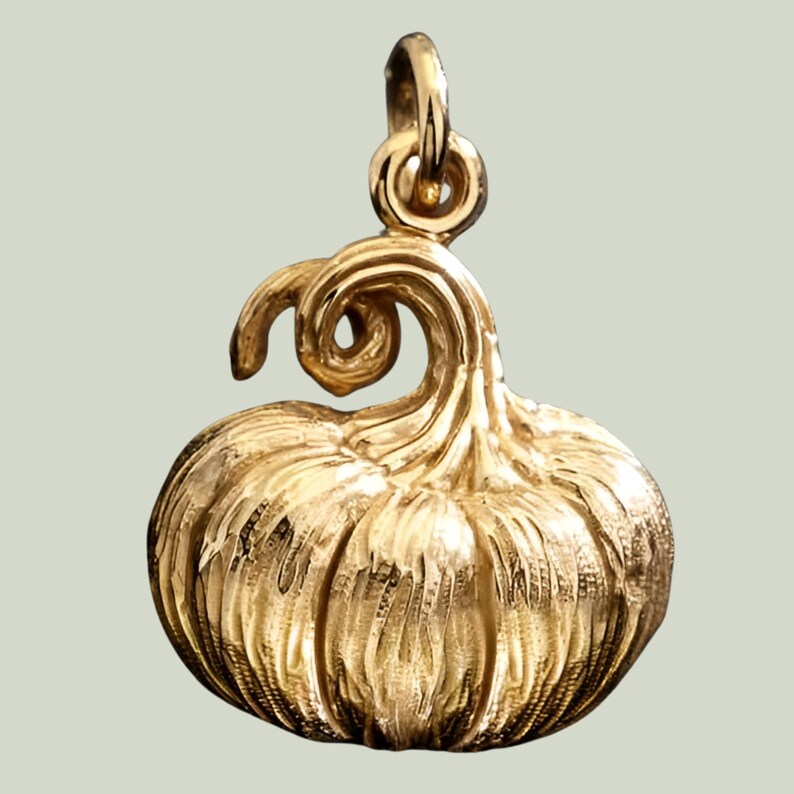 Pumpkin Charm, Sterling Silver Pumpkin, Pumpkin Lover Gift, Halloween Jewelry, Halloween Charm, Pumpkin Pendant, Pumpkin Jewelry, Fall Charm Bronze