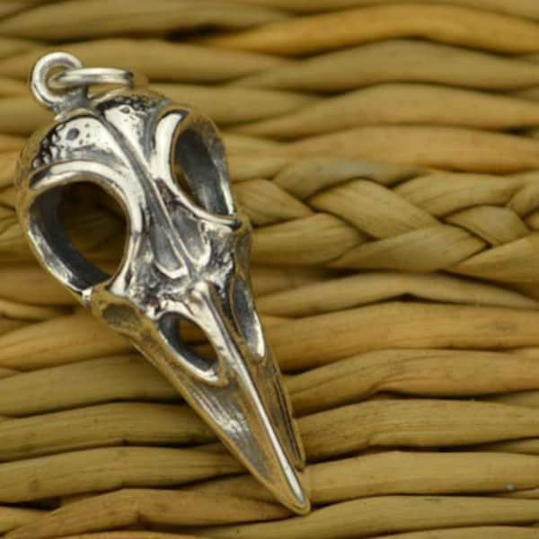 Sterling Silber Vogelschädel Anhänger, Vatertagsgeschenk, Freundgeschenk, Gothic Schmuck, Vogelschädel, Tierschädel, Vogelschädel Anhänger,