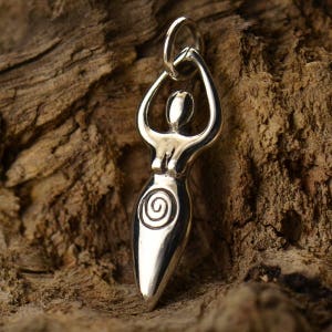 Sterling Silver Fertility Goddess Charm, Goddess Pendant, Moon Goddess Charm, New Mother Charm, Childbirth Charm, Fertility Jewelr
