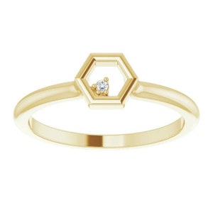 14kt Gold Waben Stapelring, Bienen Ring, Gold Ring, Weißgold Ring, Waben Ring, Sterling Silber Stapelring, BienenLiebhaber Geschenk
