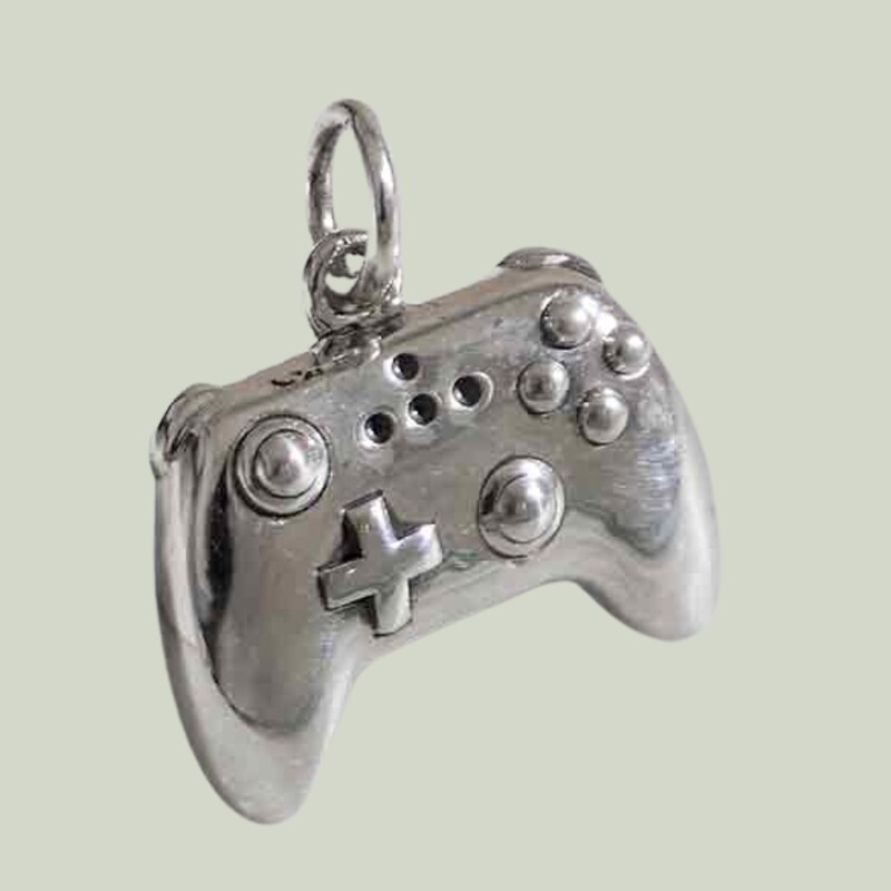 Silver or Gold 3D Video Game Controller Charm