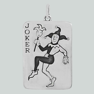 Sterling Silver Joker Playing Card Pendant | Joker Necklace| Poker Card Jewelry | Playing Card Jewelry | Playing Card Necklace | Joker Cards