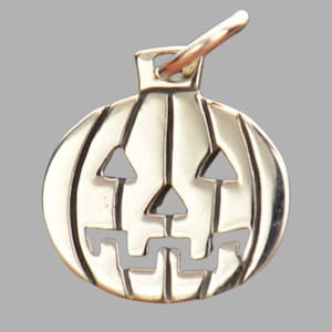 Sterling Silver Pumpkin Charm | Fall Jewelry | Pumpkin Charm | Pumpkin Jewelry | Halloween Jewelry | Autumn Pendant | Pumpkin Pendant