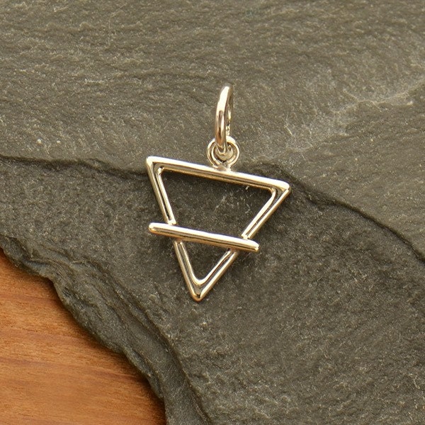 Sterling Silver Element Charm, Earth Element, Symbol Charm, Water Element, Air Element, Fire Element, 4 Elements, Triangle Charm, Element