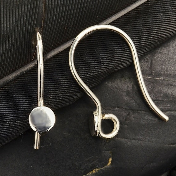 Sterling Silver Earring Hook With Silver Dot, Ear Hook With Loop, Earring  Findings, Gift for Bestfriends, Vertical Drop Trendy Ear Hooks 