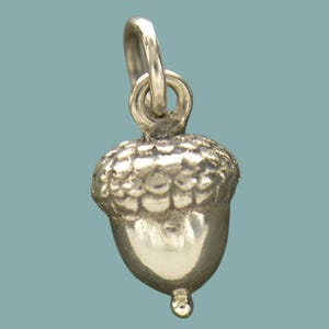 Sterling Silver Acorn Charm: Good Luck Pendant
