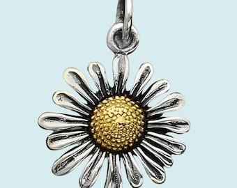 Sterling Silver Daisy Charm, Mothers Day Gift, Bridesmaid Gift, Daisy Necklace, Daisy Jewelry, Flower Charm, Daisy Earrings, Flower Pendant,