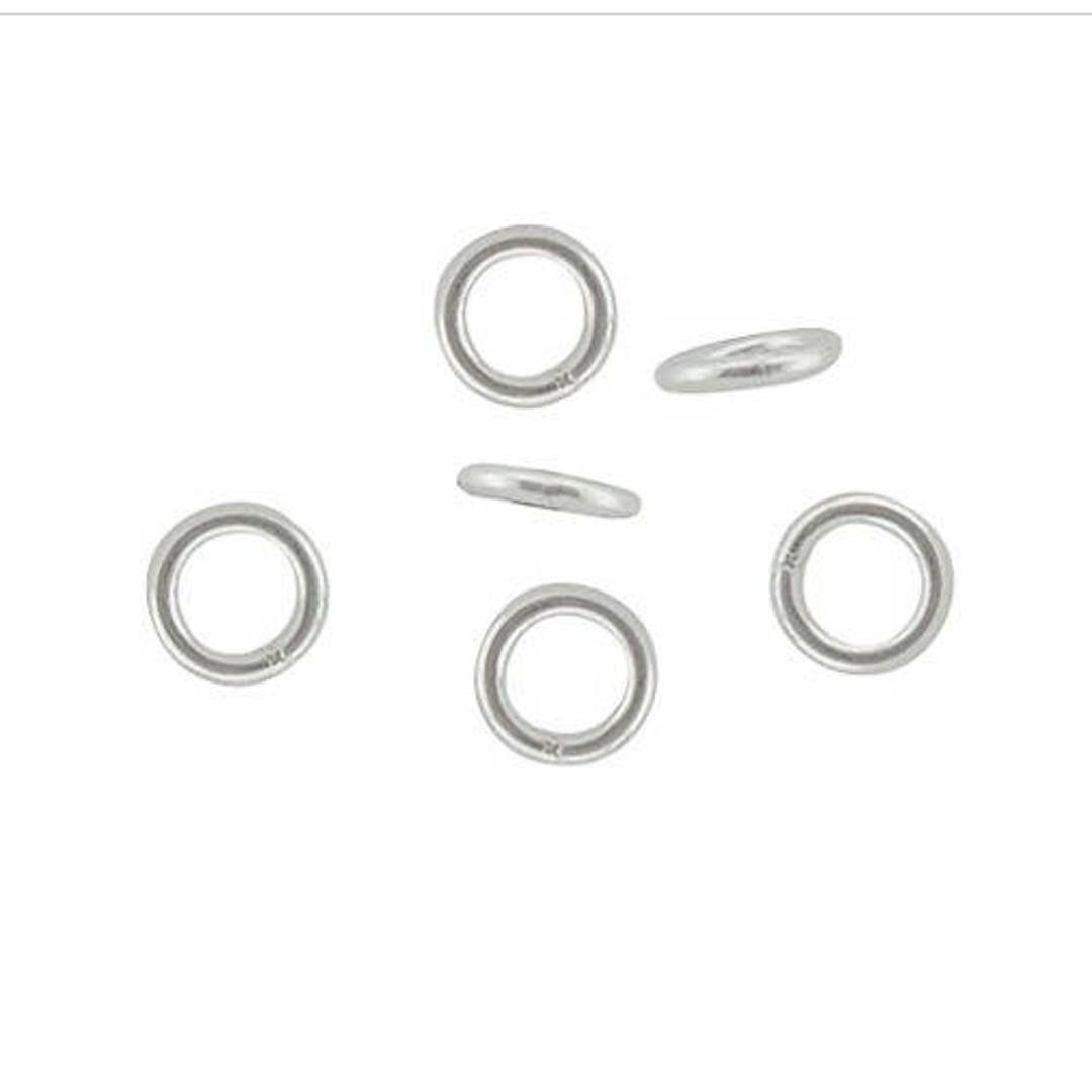 Sterling Silver Jump Rings, 7mm, 7mm Jump Rings, 14K Gold Plate Jump