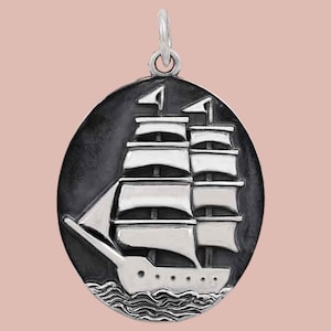 Sterling Silver Pirate Ship Pendant | Nautical Jewelry | Ocean Gift | Pirate Necklace | Sailor Charm | Sea Lover Gift | Pirate Jewelry