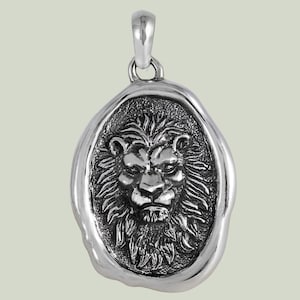 Sterling Silver Lion Pendant | Lion Necklace | Lion Jewelry | Animal Necklace | Animal Lover Gift | Leo Zodiac Jewelry | Lion Head Pendant