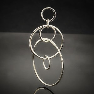 Sterling Silver Six Floating Circles Link Jewelry, Silver Circles Link, Circle Jewelry, Circle Earrings, Circle Jewelry Link, Circle Dangles