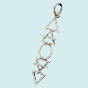 Sterling Silver Stacked Elements Charm, Earth Element, Symbol Charm, Water Element, Air Element, Fire Element, 4 Elements Charm, Celestial