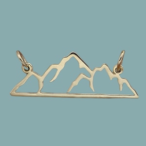 Sterling Silber durchbrochene Berg Anhänger Link, Berg Schmuck, Berg Charm Link, Abenteuer Liebhaber Geschenk, Link Gebirge, Natur