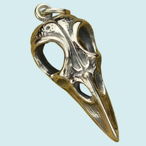 Sterling Silver Bird Skull Pendant, Fathers Day Gift, Boyfriend Gift, Gothic Jewelry, Bird Skull, Animal Skull, Bird Skull Charm,