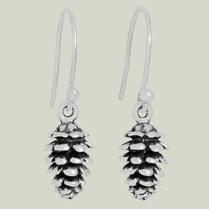 Pendientes colgantes de piña de plata de ley / Joyas de piña / Pendientes de naturaleza / Regalo de piña / Joyas para amantes del bosque / Joyas de otoño