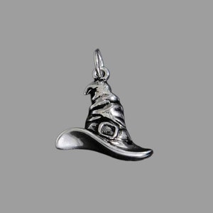 Sterling Silver Witch Hat Charm, Halloween Jewelry, Halloween Lover Gift, Magic Hat Charm, Witch Jewelry, Silver Witch Hat, Halloween Hat