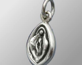 Sterling Silver Vagina Pendant, Gift for Wife, Yoni, Erotic Jewelry, Vulva Earrings, Medical Charm, Yoni Necklace, Anatomy Necklace,