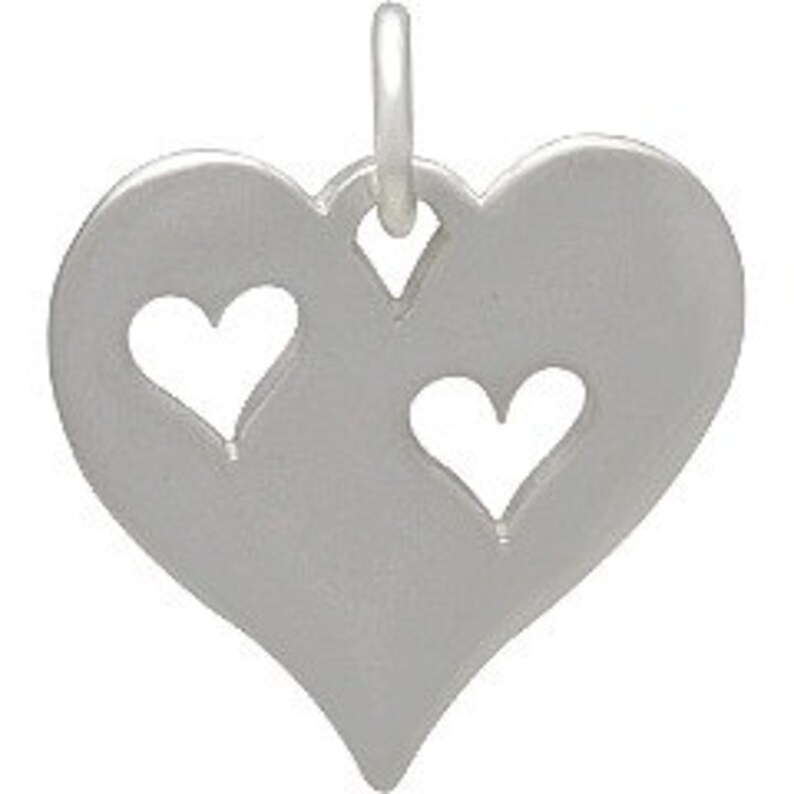 Heart Charm, Sterling Silver Charm, Gift for Mom, Love Jewelry, Heart Jewelry, Silver Heart Charm, Love Charm, Mother Daughter Jewelry image 3