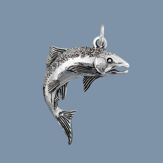 Sterling Silver Salmon Pendant | Fish Jewelry | Ocean-Themed Necklace | Fish Lover Gift | Nature Lover Gift | Salmon Necklace | Fish Pendant