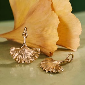 Ginkgo Leaf Charm: Botanical Nature Jewelry image 8
