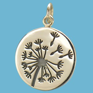 Breloques pissenlit en argent sterling, bijoux pissenlit, pendentif pissenlit, breloques en argent, pissenlit argenté, collier pissenlit, bijoux nature