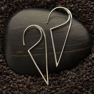 Sterling Silver Open Wire Triangle Hoop Earrings, Triangle Ear Wire, Hoop Earrings, Geometric Earrings, Minimalist Earrings, Dangle Earrings