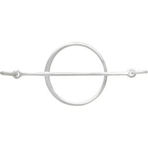 Sterling Silver, Circle with Bar, Circle Link, Bar Link, Charm Link, Circle Charm Link, Bar Charm Link, Circle and Bar Link, Geometric Charm image 2