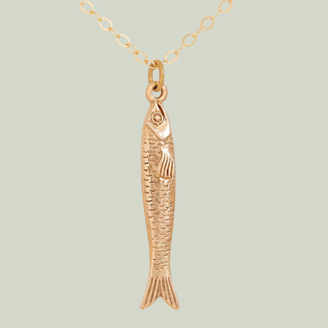 Sardine Necklace Fish Pendant Necklace Fish Lover Gift Ocean