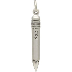 Sterling Silver Realistic Pencil, No. 2 Pencil, Pencil Charm, Silver Pencil Charm, Pencil Jewelry, Teacher Gift, School Supplies image 2