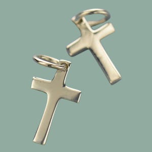 Sterling Silver Cross Charm, Baptism Gift, Cross Pendant, Cross Necklace, Christian Jewelry, Cross Earrings, Men's Cross Necklace,