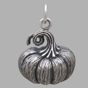 Pumpkin Charm, Sterling Silver Pumpkin, Pumpkin Lover Gift, Halloween Jewelry, Halloween Charm, Pumpkin Pendant, Pumpkin Jewelry, Fall Charm
