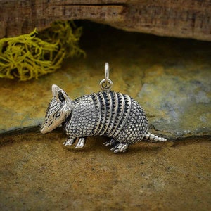 Sterling Silver Armadillo Charm | Animal Pendant | Armadillo Jewelry |  Animal Lover Gift |  Wildlife Jewelry| Nature Pendant | Animal Charm