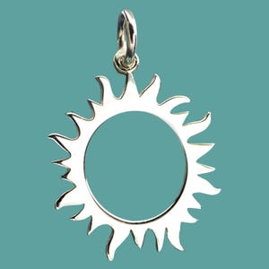 Sterling Silver Eclipse Charm, Sun Charm, Solar Eclipse, Silver Eclipse, Silver Sun, Sun Jewelry, Eclipse Jewelry, Astrological, Celestial