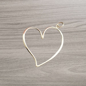 Sterling Silver Open Heart, Heart Pendant, Large Open Heart, Heart Charm, Large Heart Charm, Silver Heart Pendant, Silver Heart Charm