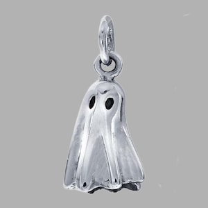 Ghost Charm 3D, Sterling Silver, Gift for Halloween Lover, Halloween Jewelry, Ghost Pendant, Silver Ghost, Ghost Jewelry, Boo Charm,