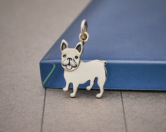 Sterling Silver French Bulldog Charm, Best Friend Gift, Dog Lover Gift, French Bulldog Jewelry, Frenchie, Dog Jewelry, Animal Jewelry,