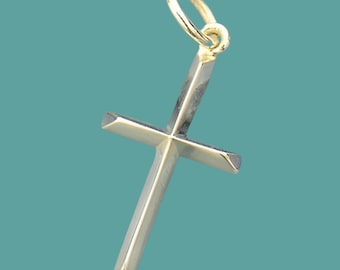 Sterling Silver Cross Charm, Silver Cross Pendant, Silver Cross Necklace, Sterling Silver Crucifix, Religious Charm, Religious Cross