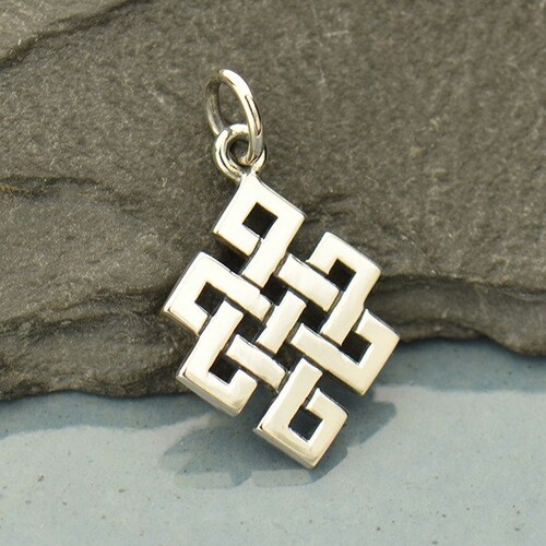 Sterling Silver Endless Buddhist Knot 