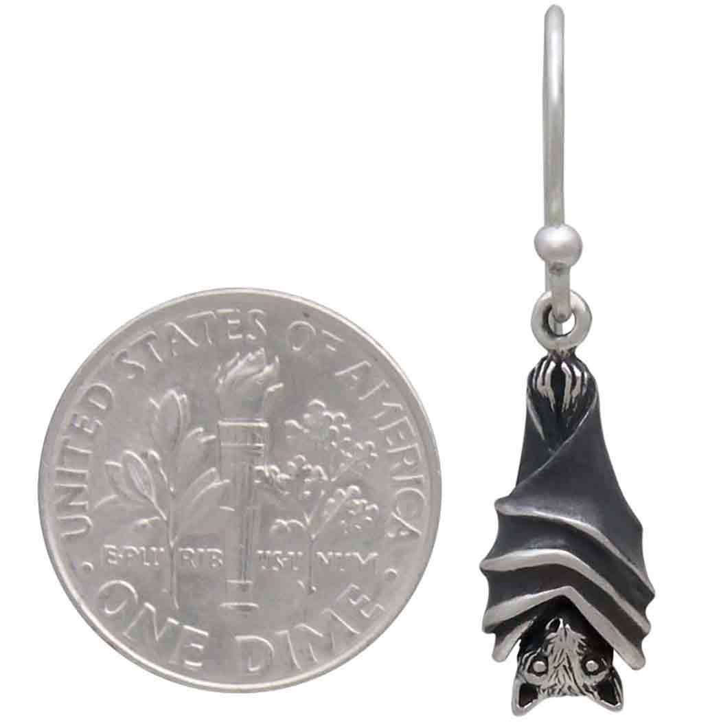 SOESON Orecchini A Pipistrello In Argento Sterling 925 – Ipoallergenici, Neri, A Forma Di Pipistrello, Pendenti – Gioielli Gotici Per Halloween E Festività, Per Donne