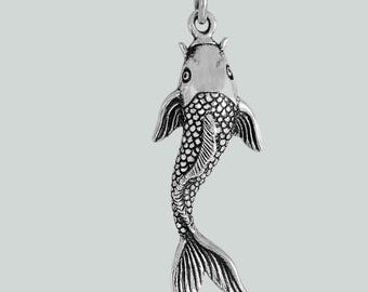 ONEFINITY Koi - Collana con ciondolo a forma di pesce Koi in argento Sterling 925, idea regalo per donna, Argento sterling, Zirconia cubica