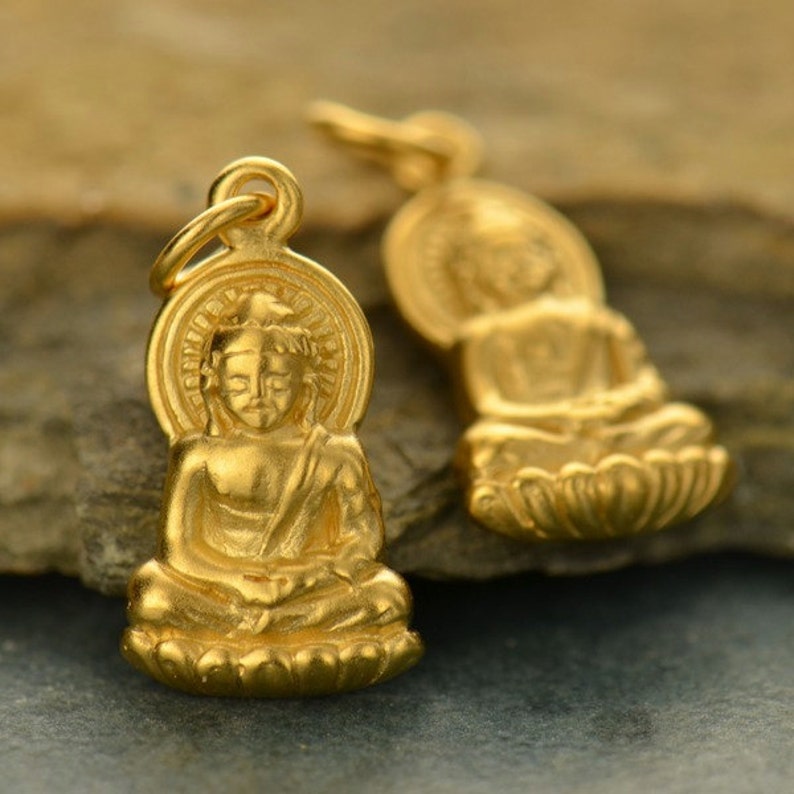 Sterling Silver Buddha Charm Buddha Statue Buddha Pendant Etsy