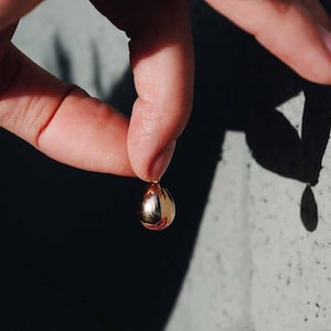 Gold Egg Charm | Easter Pendant | Bronze Jewelry Charm | Gift For Her | Egg Necklace Charm | Gold Egg Jewelry | Food Jewelry | Egg Pendant