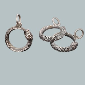 Pendentif Ouroboros en argent sterling, pendentif serpent, breloque Ouroboros, breloque serpent, Ouroboros, bijoux Ouroboros, bijoux serpent, breloque serpent