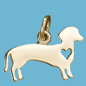 Dachshund, Sterling Silver Charm, Wiener, Dog Charm, Dachshund Gift, Heart Charm, Dog Jewelry, Dog Necklace, Sausage Dog, Animal Charms,
